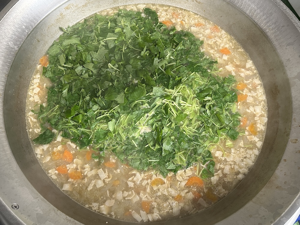 三つ葉を入れた他人丼