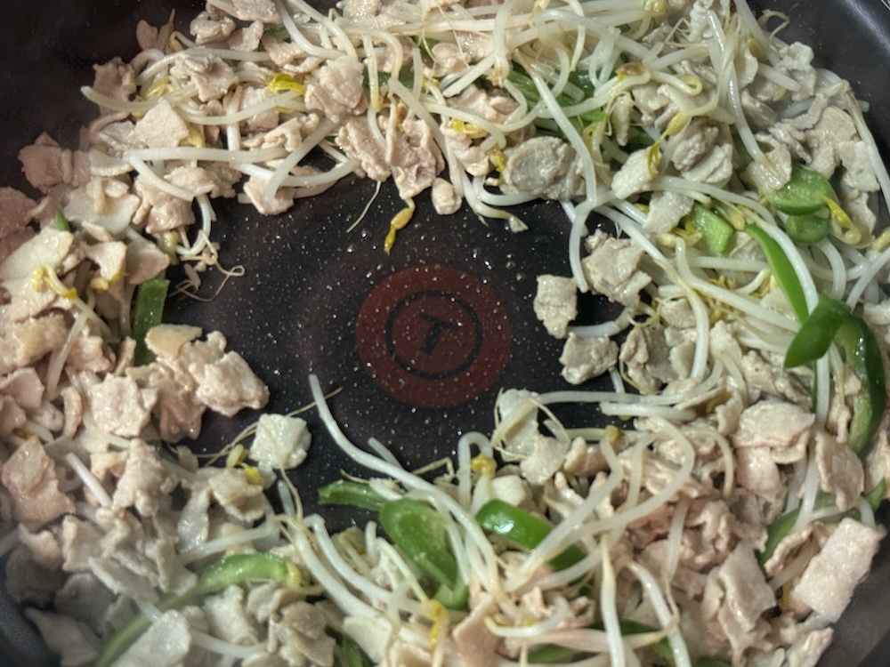 スペースを作ったフライパン