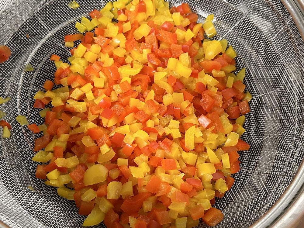 スチームをかけたパプリカ