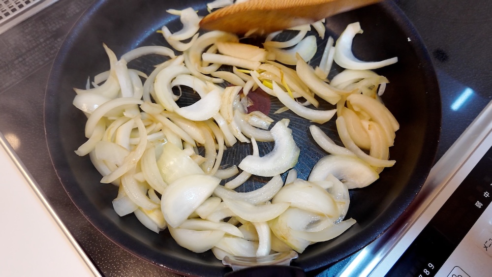 炒めた玉ねぎ