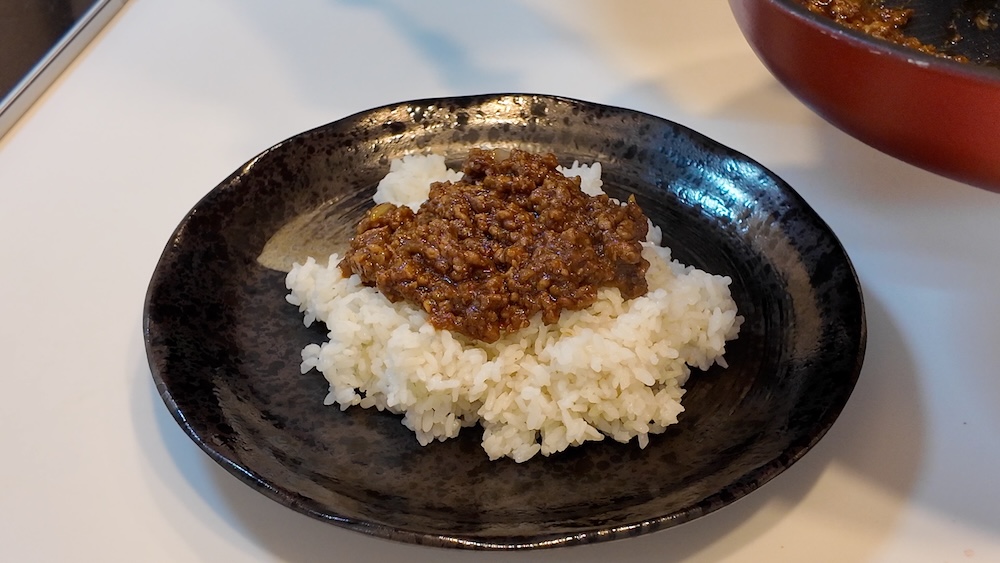 ご飯とミンチ